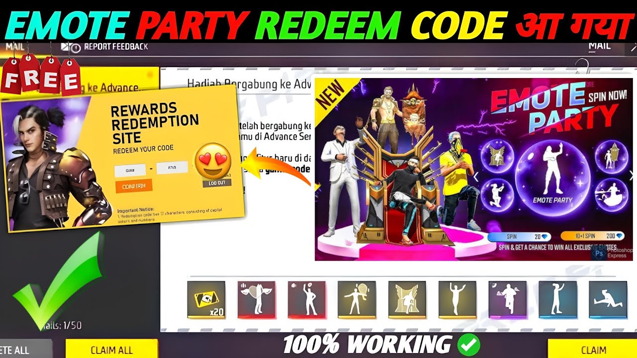 Free fire max new redeem Code Today